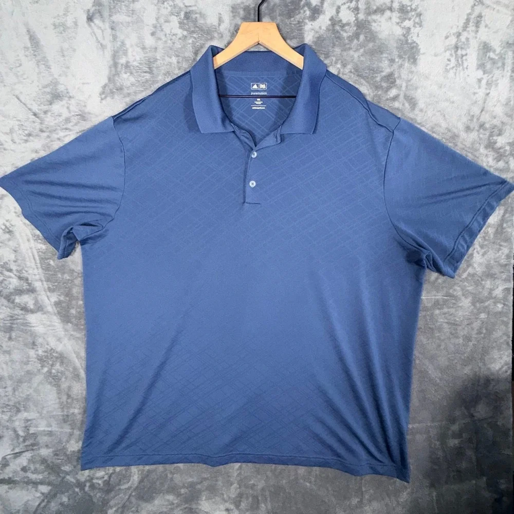 Adidas Mens Puremotion Golf Polo Shirt Size 4XL‎ Blue Short Sleeve